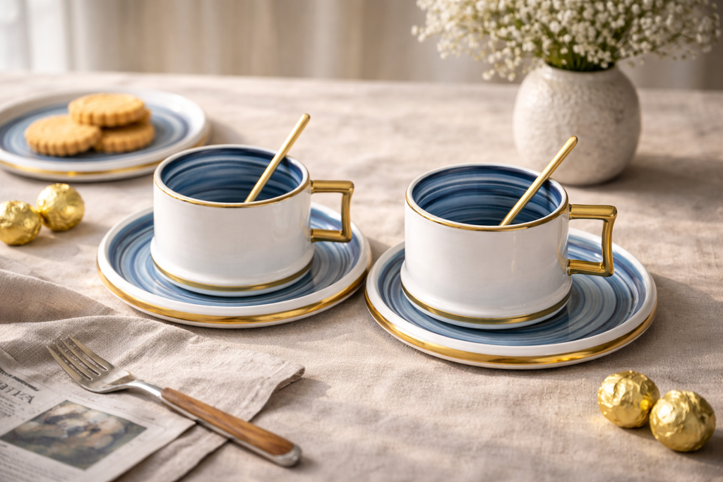 Ceramic Espresso Cup & Saucer